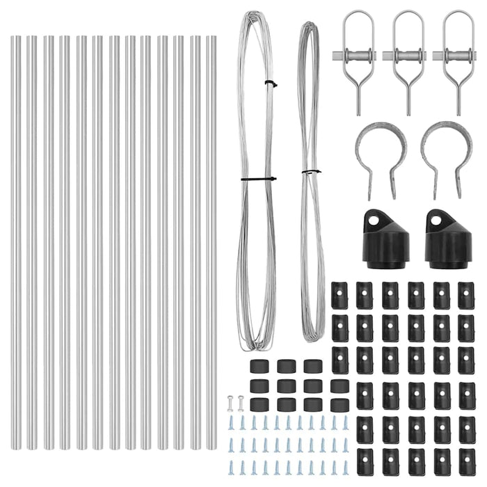 Stâlp de gard. 13 pcs Argintiu Oțel - WALTI WALTI