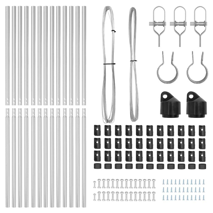 Stâlp de gard. 13 pcs Argintiu Oțel - WALTI WALTI