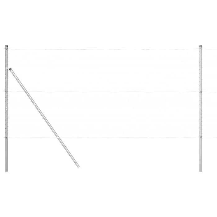 Stâlp de gard. 7 pcs Argintiu Oțel - WALTI WALTI