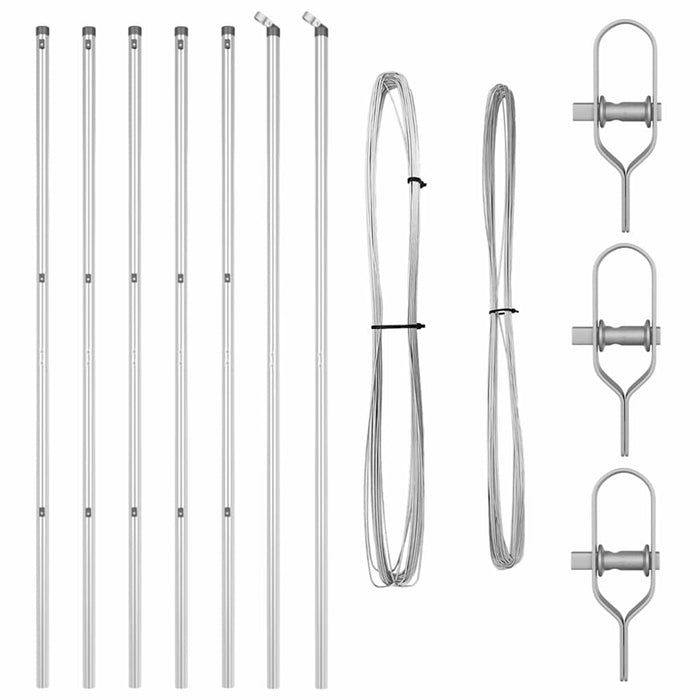 Stâlp de gard. 7 pcs Argintiu Oțel - WALTI WALTI
