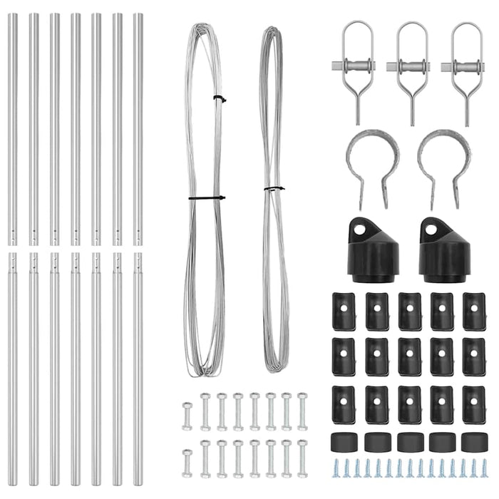Stâlp de gard. 7 pcs Argintiu Oțel - WALTI WALTI