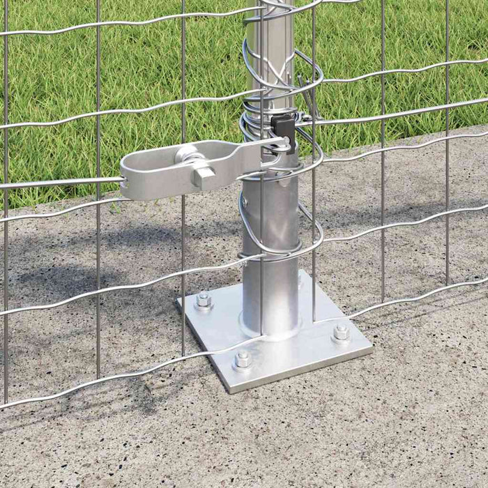 Stâlp de gard cu bază de beton 7 buc. Argintiu WALTI
