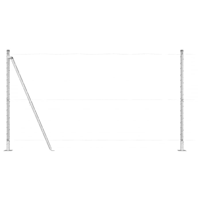 Stâlp de gard cu bază de beton 7 buc. Argintiu WALTI