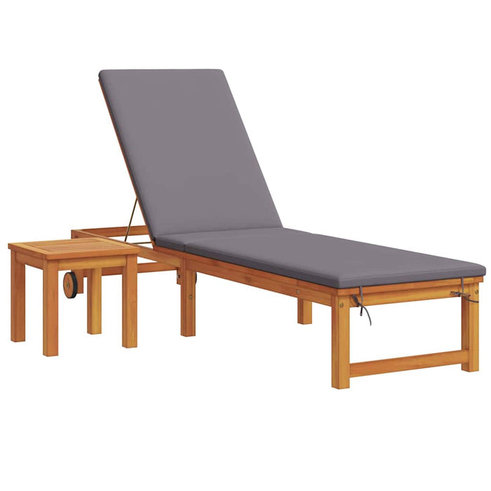 Șezlong 2 pcs Maro Lemn Solid de Acacia WALTI