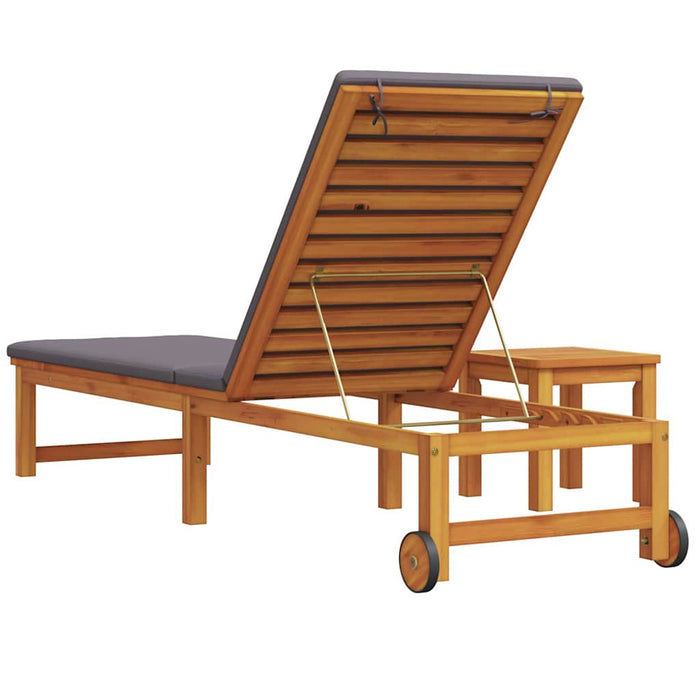 Șezlong 2 pcs Maro Lemn Solid de Acacia WALTI