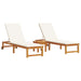 Șezlong 3 pcs Maro Lemn Solid de Acacia - WALTI WALTI