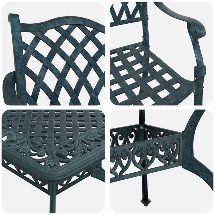 Set de masă pentru grădină 5 pcs Verde Aluminiu WALTI