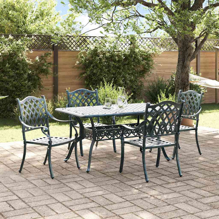 Set de masă pentru grădină 5 pcs Verde Aluminiu WALTI