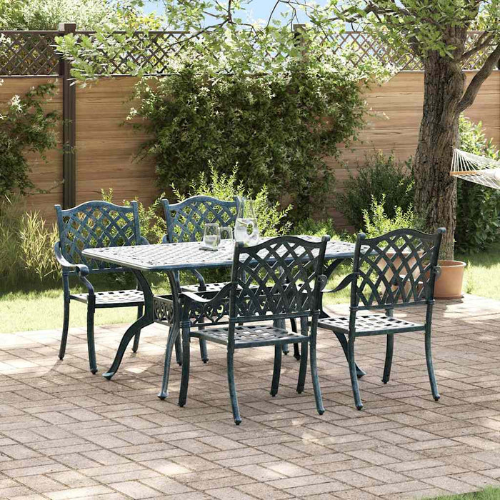 Set de masă pentru grădină 5 pcs Verde Aluminiu WALTI