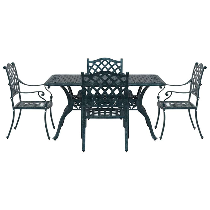 Set de masă pentru grădină 5 pcs Verde Aluminiu WALTI