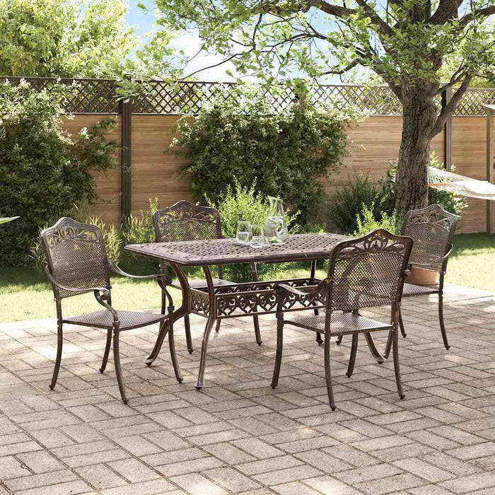 Set de masă pentru grădină 5 pcs Bronz Aluminiu - WALTI WALTI