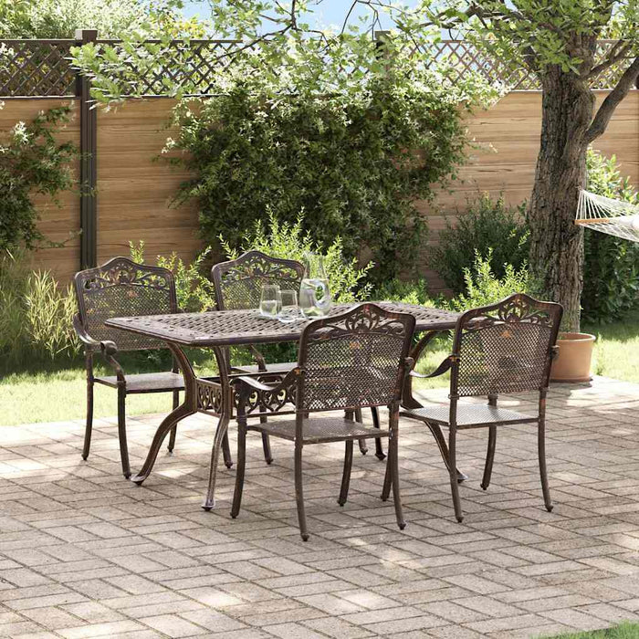 Set de masă pentru grădină 5 pcs Bronz Aluminiu - WALTI WALTI