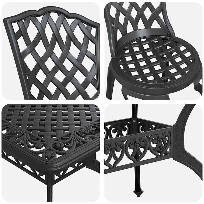 Set de masă pentru grădină 5 pcs Negru Aluminiu - WALTI WALTI