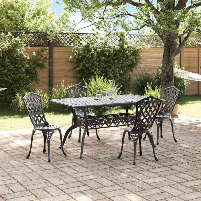 Set de masă pentru grădină 5 pcs Negru Aluminiu - WALTI WALTI