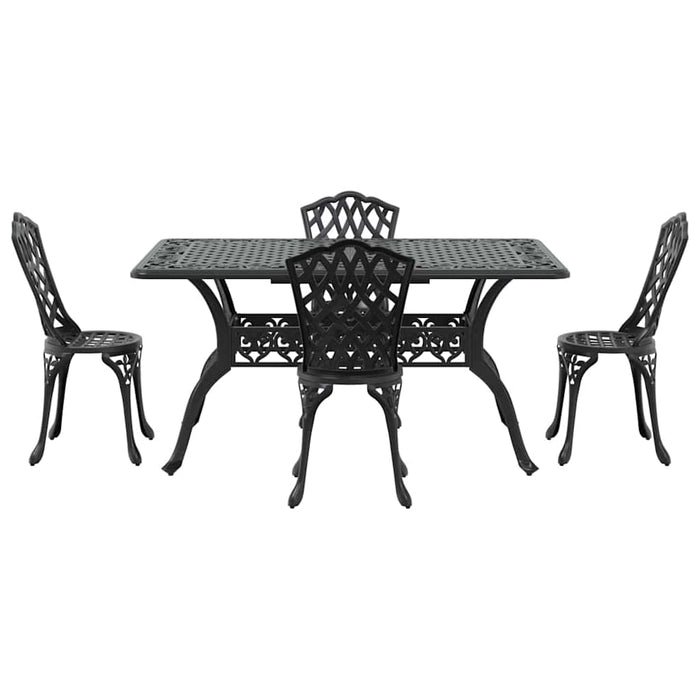Set de masă pentru grădină 5 pcs Negru Aluminiu - WALTI WALTI