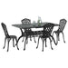 Set de masă pentru grădină 5 pcs Negru Aluminiu - WALTI WALTI