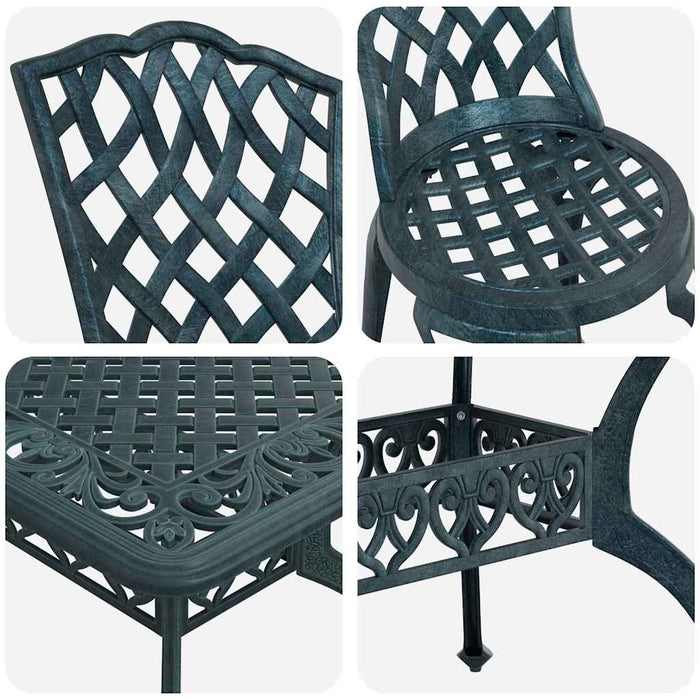 Set de masă pentru grădină 5 pcs Verde Aluminiu - WALTI WALTI