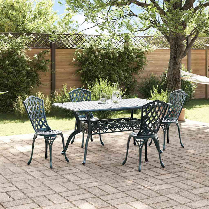 Set de masă pentru grădină 5 pcs Verde Aluminiu - WALTI WALTI