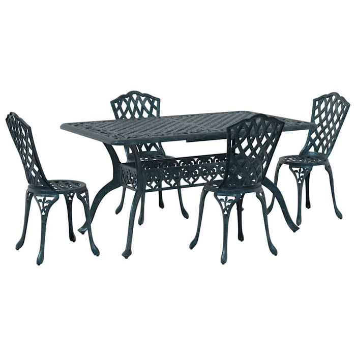 Set de masă pentru grădină 5 pcs Verde Aluminiu - WALTI WALTI