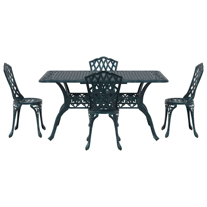 Set de masă pentru grădină 5 pcs Verde Aluminiu - WALTI WALTI