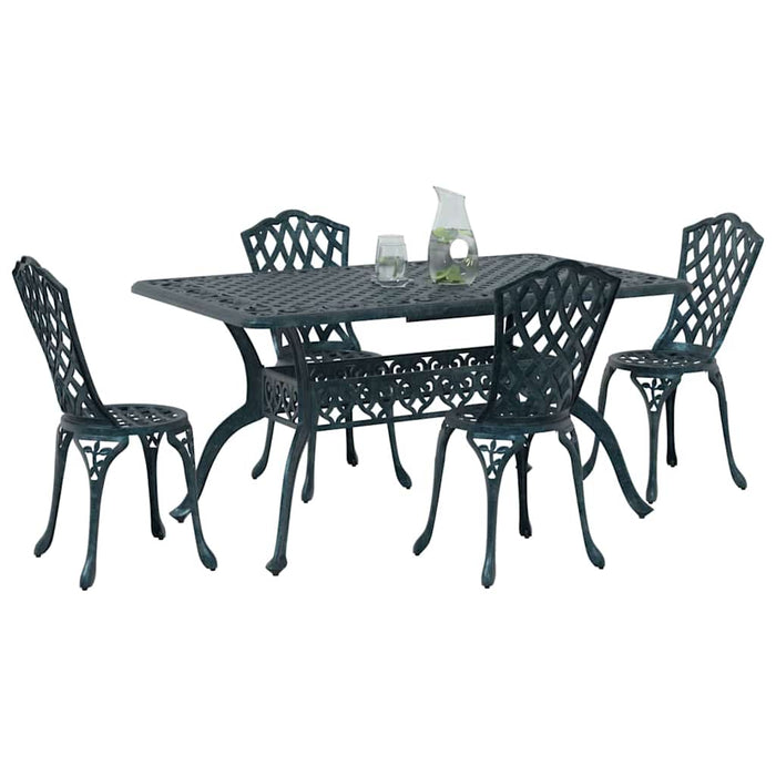 Set de masă pentru grădină 5 pcs Verde Aluminiu - WALTI WALTI