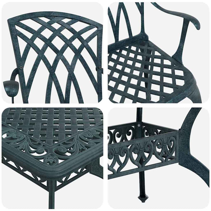 Set de masă pentru grădină 5 pcs Verde Aluminiu WALTI