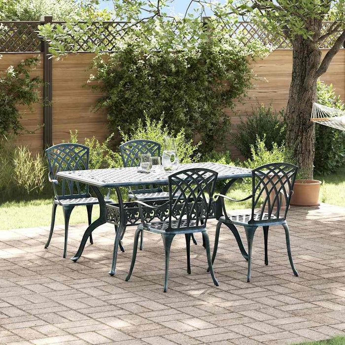 Set de masă pentru grădină 5 pcs Verde Aluminiu WALTI