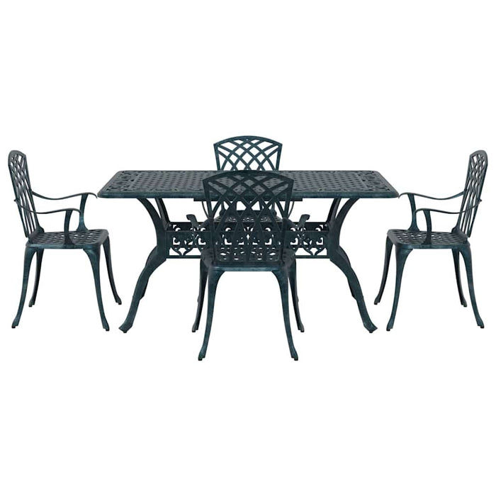 Set de masă pentru grădină 5 pcs Verde Aluminiu WALTI