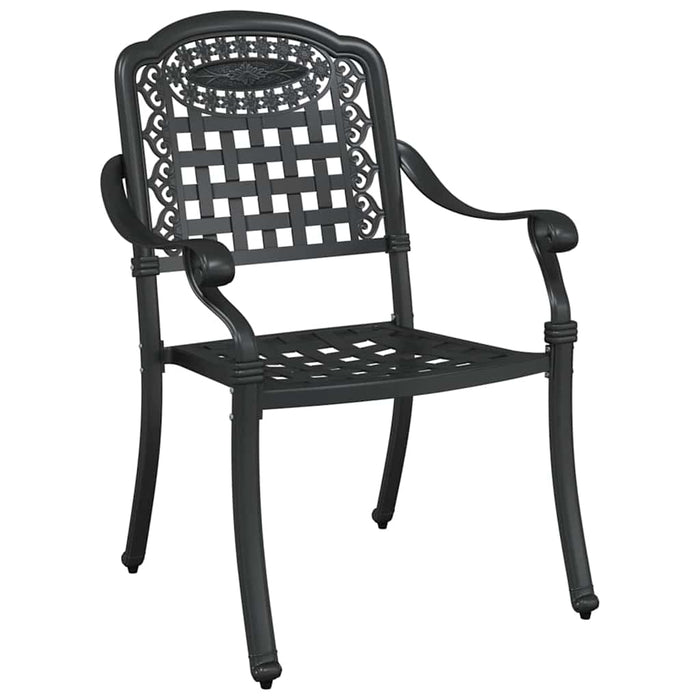 Set de masă pentru grădină 7 buc. Negru Aluminiu WALTI