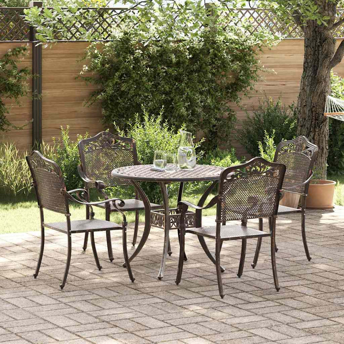 Set de masă pentru grădină 5 pcs Bronz Aluminiu - WALTI WALTI