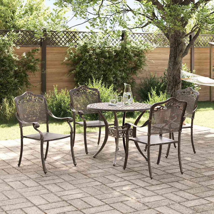 Set de masă pentru grădină 5 pcs Bronz Aluminiu - WALTI WALTI