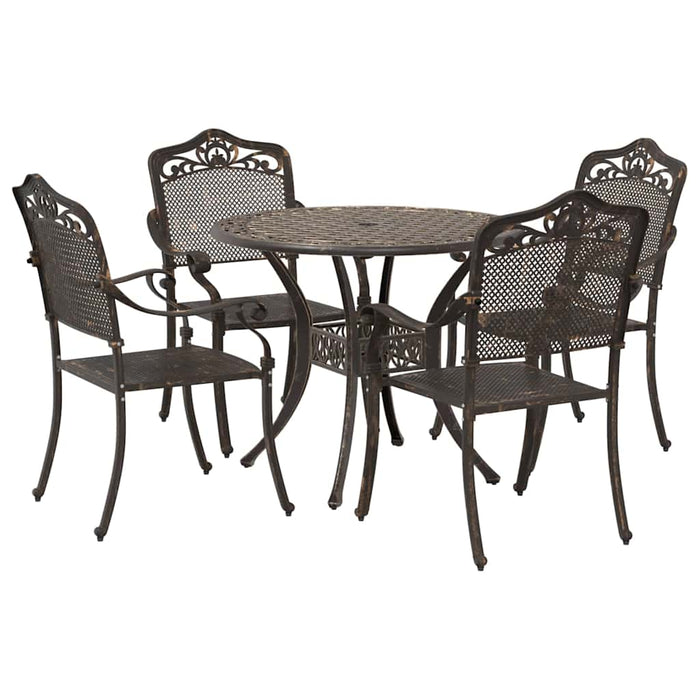 Set de masă pentru grădină 5 pcs Bronz Aluminiu - WALTI WALTI
