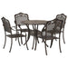Set de masă pentru grădină 5 pcs Bronz Aluminiu - WALTI WALTI