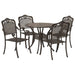 Set de masă pentru grădină 5 pcs Bronz Aluminiu - WALTI WALTI