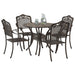 Set de masă pentru grădină 5 pcs Bronz Aluminiu - WALTI WALTI
