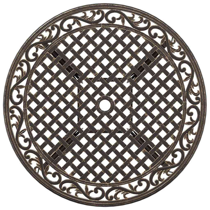 Set de masă pentru grădină 5 pcs Bronz Aluminiu - WALTI WALTI