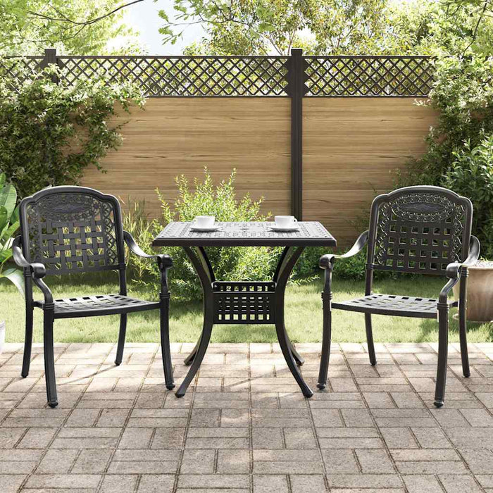 Set masă de grădină 3 pcs Negru Aluminiu turnat - WALTI WALTI
