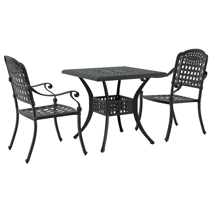 Set masă de grădină 3 pcs Negru Aluminiu turnat - WALTI WALTI