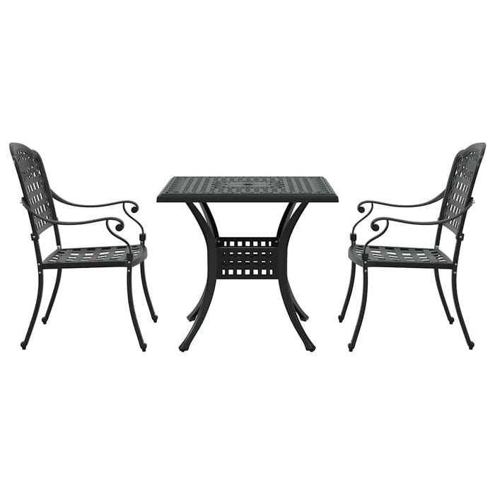 Set masă de grădină 3 pcs Negru Aluminiu turnat - WALTI WALTI