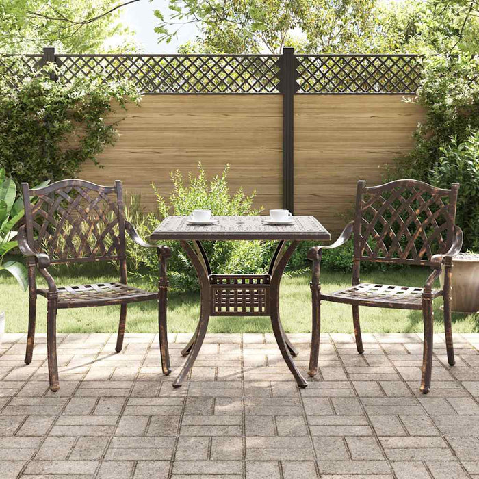 Set masă de grădină 3 pcs Bronz Aluminiu turnat - WALTI WALTI