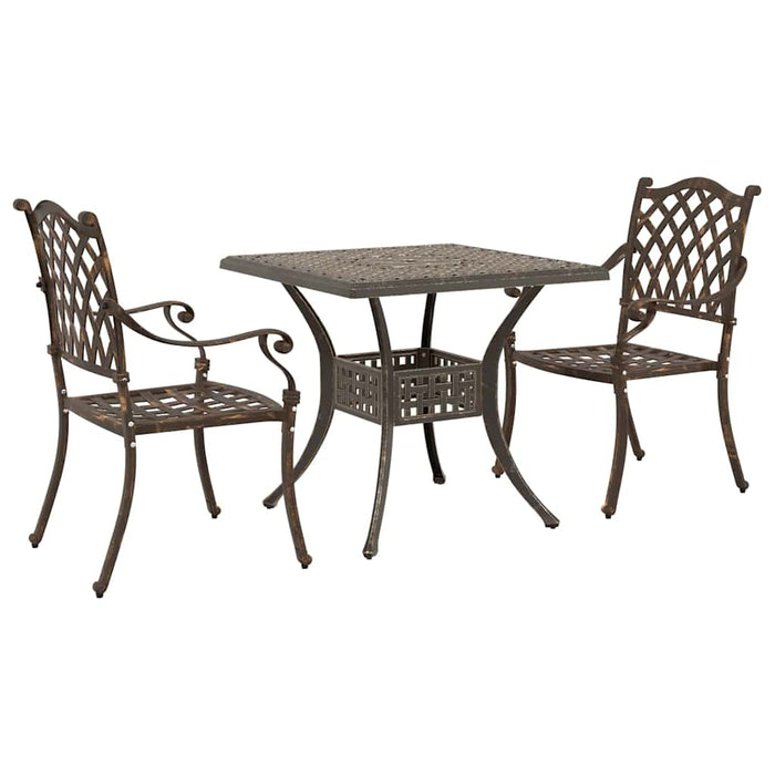 Set masă de grădină 3 pcs Bronz Aluminiu turnat - WALTI WALTI