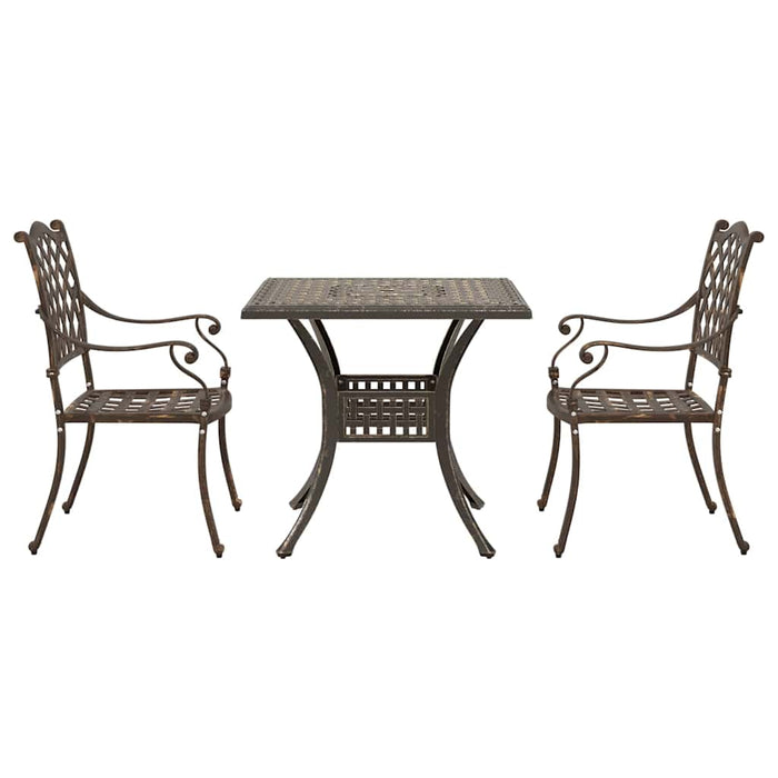 Set masă de grădină 3 pcs Bronz Aluminiu turnat - WALTI WALTI