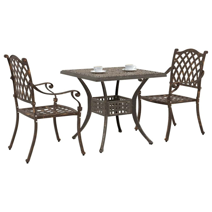Set masă de grădină 3 pcs Bronz Aluminiu turnat - WALTI WALTI