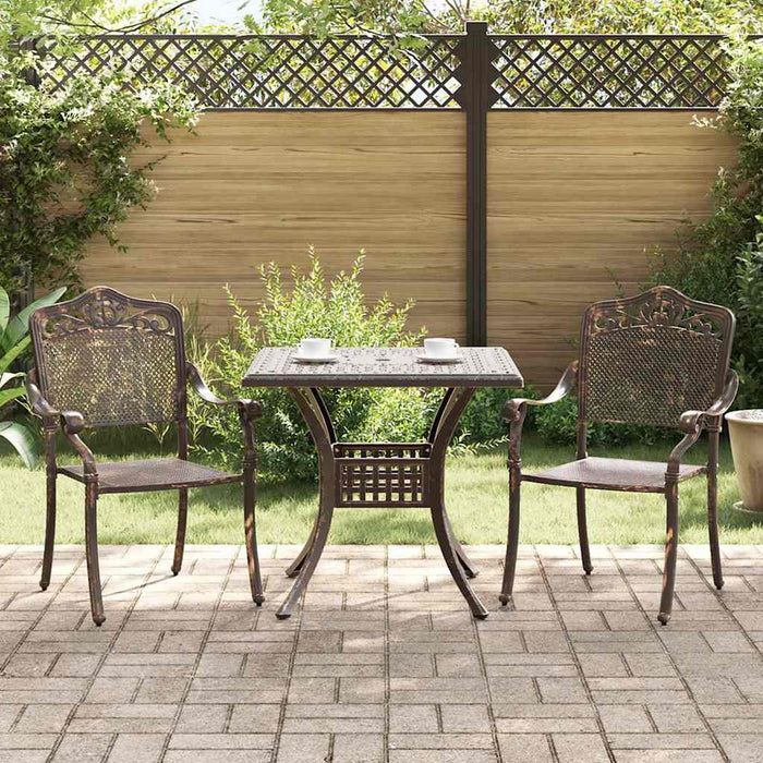 Set masă de grădină 3 pcs Bronz Aluminiu turnat - WALTI WALTI