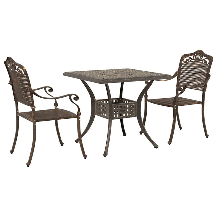 Set masă de grădină 3 pcs Bronz Aluminiu turnat - WALTI WALTI