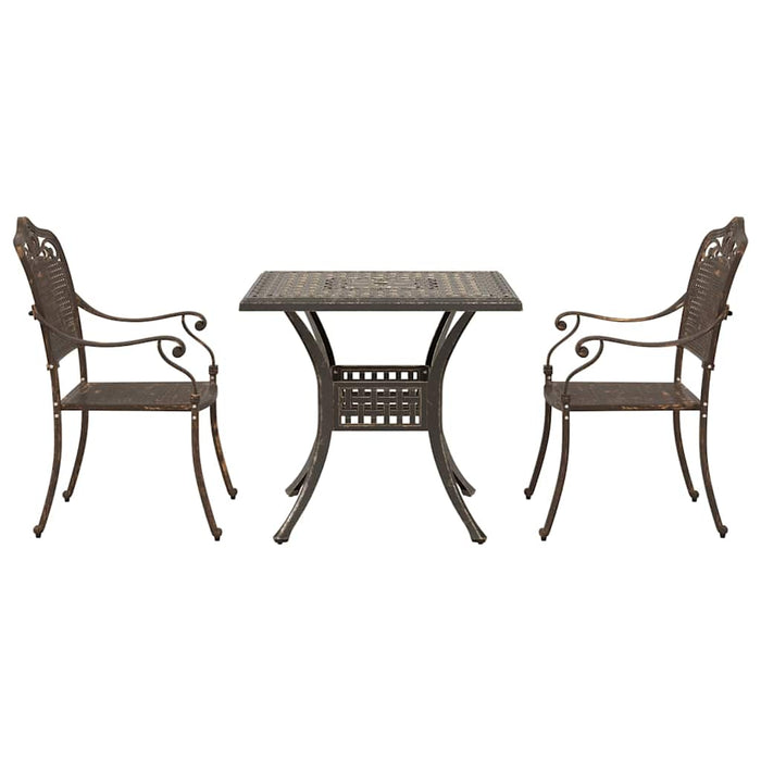 Set masă de grădină 3 pcs Bronz Aluminiu turnat - WALTI WALTI
