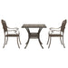 Set masă de grădină 3 pcs Bronz Aluminiu turnat - WALTI WALTI