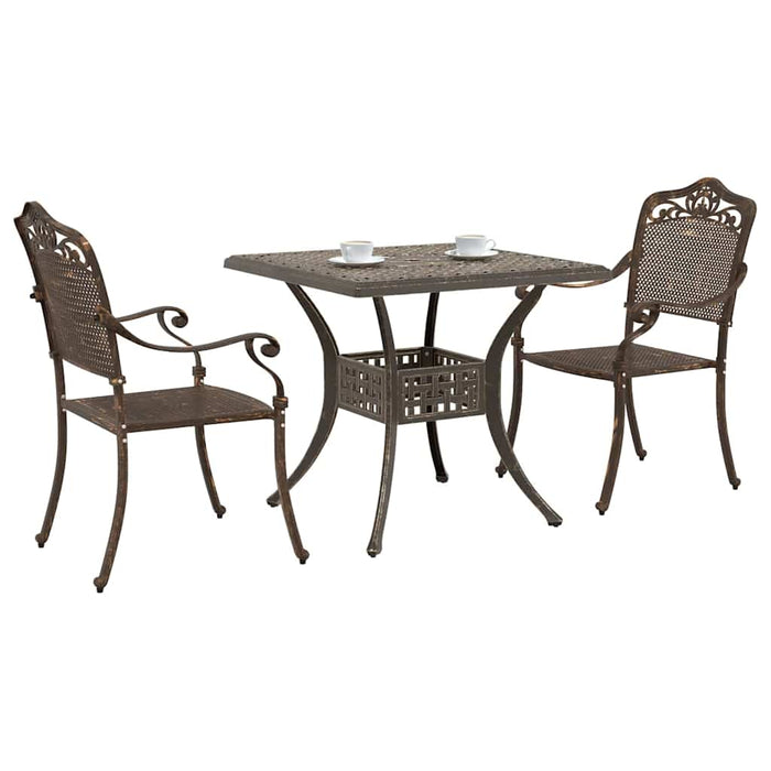 Set masă de grădină 3 pcs Bronz Aluminiu turnat - WALTI WALTI