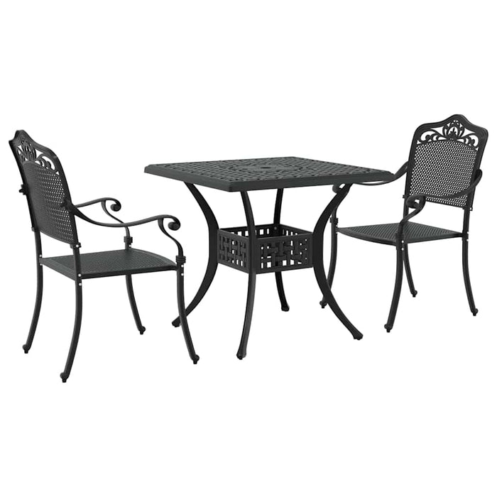 Set masă de grădină 3 pcs Negru Aluminiu turnat - WALTI WALTI