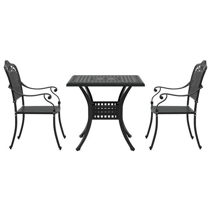 Set masă de grădină 3 pcs Negru Aluminiu turnat - WALTI WALTI